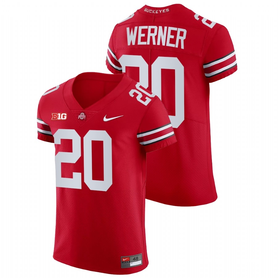 Ohio State Buckeyes Men's NCAA Pete Werner #20 Scarlet All Elite College Football Jersey ACY1049BF